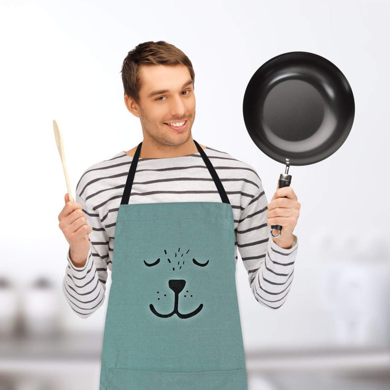 YOLOPARK Lovely Parent and Child Apron, Comfortable Simple Apron with Pocket for Painting Cooking Artist Chef, Pack of 2 - Image 3